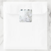 White Romantic Floral Vielen Dank Quadratischer Aufkleber (Tasche)