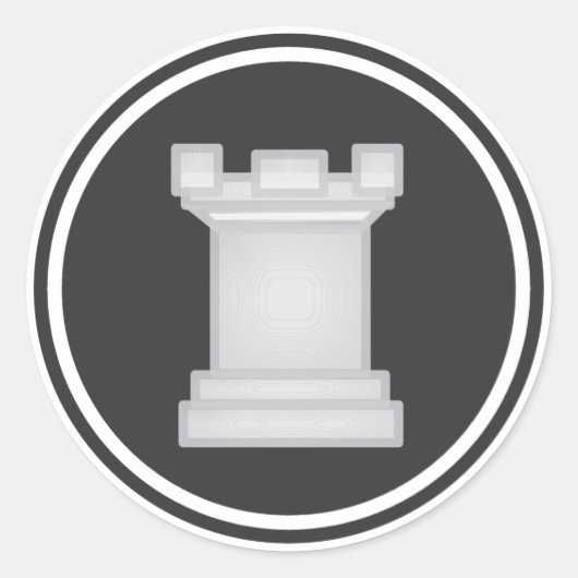 White Rook Schach Piece Runder Aufkleber (Vorderseite)