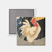 White Rooster Fine Art Magnet (Vorderseite/Rückseite)