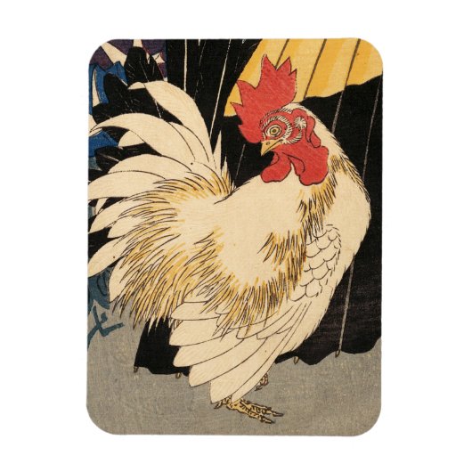 White Rooster Fine Art Magnet (Vertikal)