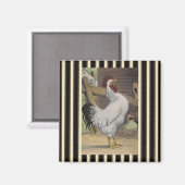 White Rooster Hen Kühlschrankmagnet (Vorderseite/Rückseite)