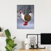 White Rooster Santa Claus Poster (Heimbüro)