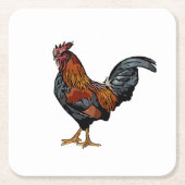 White Rooster Untersetzer (Vorderseite)