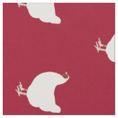 White Roosters On Red Background Stoff (Nahaufnahme)