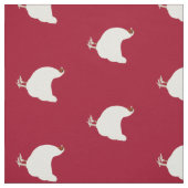 White Roosters On Red Background Stoff (Muster)