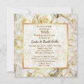 White Rose 50. Hochzeitstag Einladung (Rückseite)
