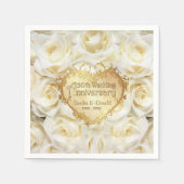 White Rose 50. Hochzeitstag Serviette (Vorderseite)