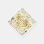 White Rose 50. Hochzeitstag Serviette (Ecke)