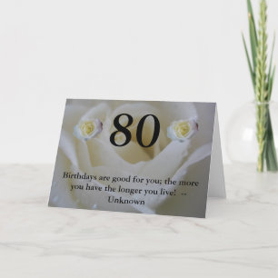 White Rose 80. Geburtstag Karte