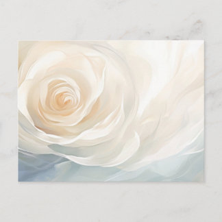White rose abstract flower painting postkarte