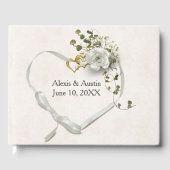 White Rose and Heart With Scripture Verse Gästebuch (Vorderseite)