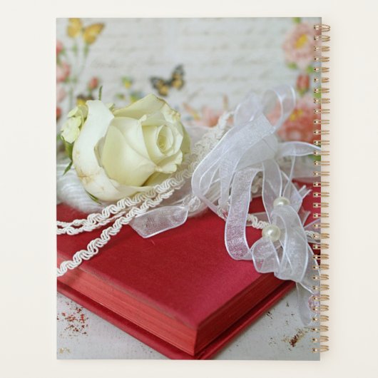 White Rose and Lace Wedding Planer (Rückseite)