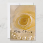 White Rose and Pearls Hochzeitsessen Probe Einladung (Vorderseite)