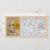 White Rose and Pearls Just Married Ankündigung (Vorderseite)