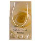 White Rose and Pearls Wedding Vielen Dank für Ihre Kleine Geschenktüte (Vorderseite)