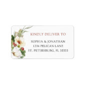 White Rose and Wild Strawberry Wedding RSVP Adressaufkleber (Vorne)