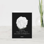 White Rose auf Black Wedding Danke Karten (Rückseite)