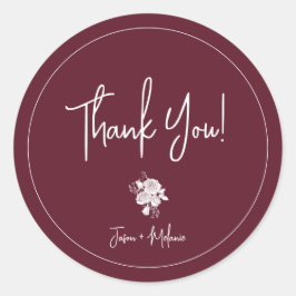 White Rose auf Burgund Danke, dass ihr Sticker