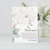 White Rose | Babydusche Dankeschön Karte (Stehend Vorderseite)