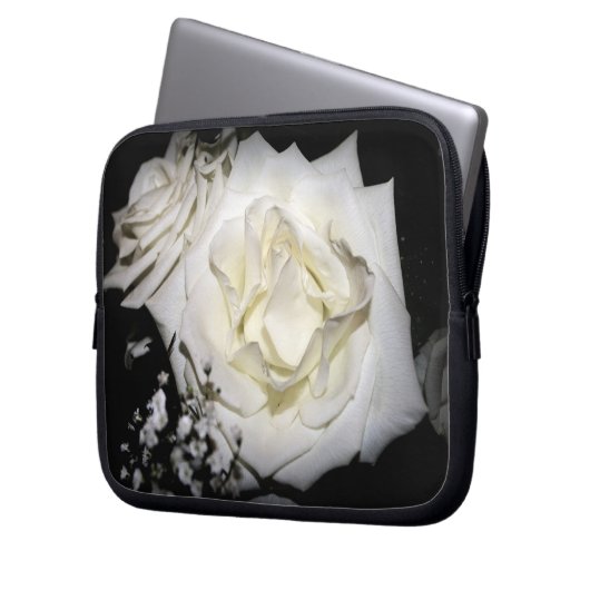 White Rose Bag Laptopschutzhülle (Vorderseite Links)