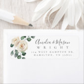 White Rose Botanical Wedding Return Address (Insitu)