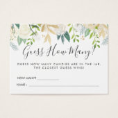 White Rose Bouquet Baby Dusche | Guessing Game (Vorderseite)