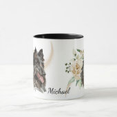 White Rose Bouquet Belgium Tervuren Dog Tasse (Zentrum)