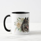 White Rose Bouquet Belgium Tervuren Dog Tasse (Links)
