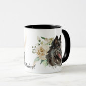 White Rose Bouquet Belgium Tervuren Dog Tasse (VorderseiteRechts)
