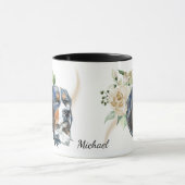White Rose Bouquet Bernese Mountain Dog Tasse (Zentrum)