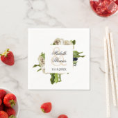 White Rose Bouquet BlumenWedding Serviette (Beispiel)