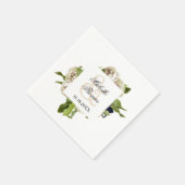 White Rose Bouquet BlumenWedding Serviette (Ecke)