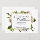 White Rose Bouquet Brautparty Einladung (Vorne/Hinten)