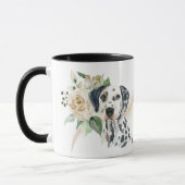 White Rose Bouquet Dalmatiner Dog Tasse (Links)