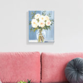 White Rose Bouquet Elegant Watercolor Floral Leinwanddruck (Insitu (Wohnzimmer))