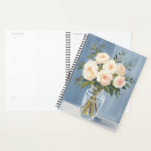 White Rose Bouquet Elegant Watercolor Floral Planer (Anzeige)