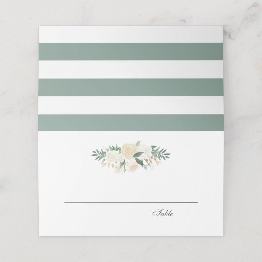 White Rose Bouquet Escort Platzkarte (Außenseite Aufgefaltet)