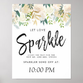 White Rose Bouquet | Gelassen Liebe Sparkle Poster