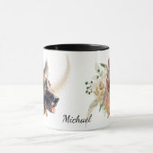 White Rose Bouquet German Shepherd Dog Tasse (Zentrum)