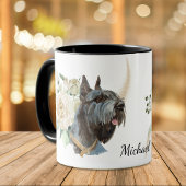 White Rose Bouquet Giant Schnauzer Dog Tasse