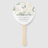 White Rose Bouquet | Hochzeitsprogramm Fächer (Vorderseite)