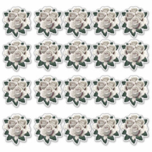 White Rose Bouquet Mehrfachaufkleber Aufkleber