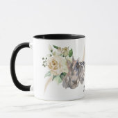 White Rose Bouquet Miniature Schnauzer Dog Tasse (Links)