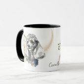 White Rose Bouquet Poodle Dog Tasse (Vorderseite Links)