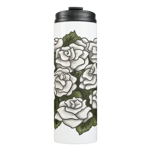 White Rose Bouquet Thermosbecher (Vorderseite)