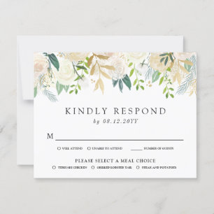 White Rose Bouquet   UAWG   RSVP Karte
