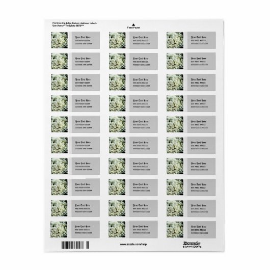 White Rose Bouquet Wedding Address Labels (Vorne)