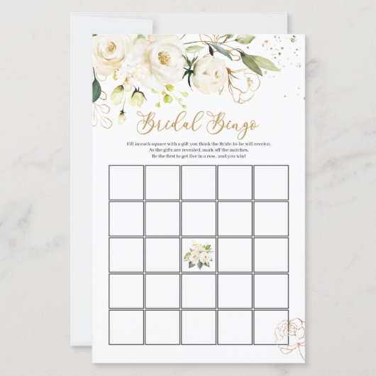 White Rose Bridal Bingo/Who knows the Bride Best  (Vorderseite)