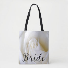 White Rose Bridge Leinwand Tote Tasche über alles