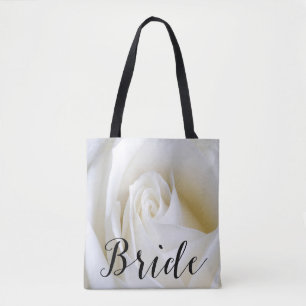 White Rose Bridge Leinwand Tote Tasche über alles